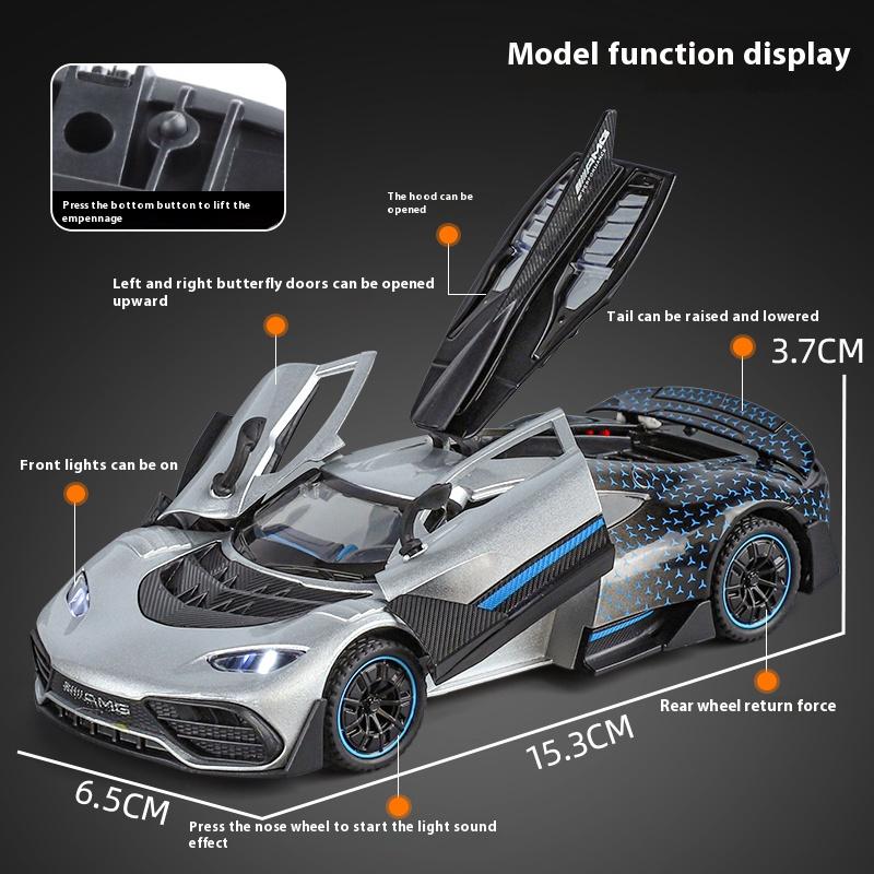 1/32 Benz One Boxed Alloy Die-cast Supercar Model, Children's Toy Car with Sound, Boys' Birthday Gifts, Holiday Gifts, Desktop Ornaments