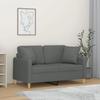 VidaXL 2-seater Sofa with Dark Grey Cushions 120 Cm Fabric, Sofa, Loveseat, Living Room Sofa, Sofas, Upholstered Sofa, 3200902