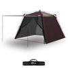 Screen Tent 2 Sunshade Sheets Set Canopy Poles Mesh Screen Shade Insect Repellent Mosquito Net Camping Barbecue One-Touch [Dark Brown] & (2