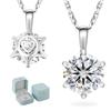 Moissanite 6 Single 925 Moissanite Pendant Hypoallergenic To White Gold Adjustable Gift Box Birthday Gift 45cm Adjuster Total Carat Women's