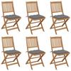 Day and Night - Day and Night Folding Garden Chairs 6 Units and Cushions Solid Acacia Wood