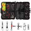140pcs Fishing Swivels Tackle Kit Include Ball Bearing Barrel Swivels 3 Way Swivels Fishing Swivels with Snaps Tackle Box