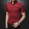 Men's Summer Big Size Business Shirt Turn-down Collar Short Sleeves