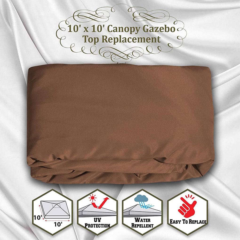 Gazebo Top Replacement Outdoor Patio Umbrella Cover Waterproof Polyester Sunshade Canopy, Dark Green