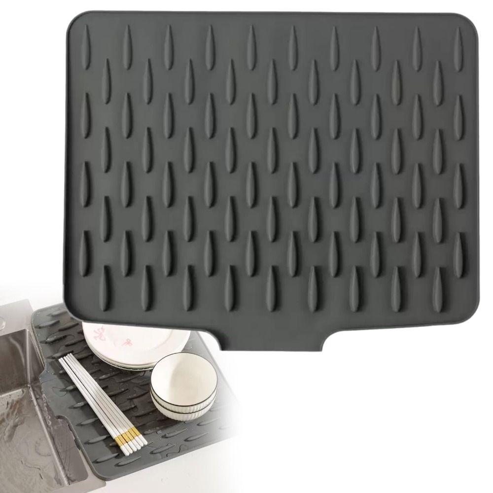Large Size Dish Drying Mat Non-slip Tableware Drainer Pad Silicone Drainage Mat Kitchen Utensils
