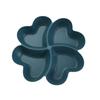 Wheat Straw Appetizer Serving Platter Unbreakable 4-Compartment Food Storage Tray Four Leaf Clover Shape Snacks Serving Dish