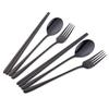 Do Buy Cutlery Set Chopsticks Spoon Fork Set Korean Tableware for 2 People Stainless Steel Mirror Finish Black 18/8