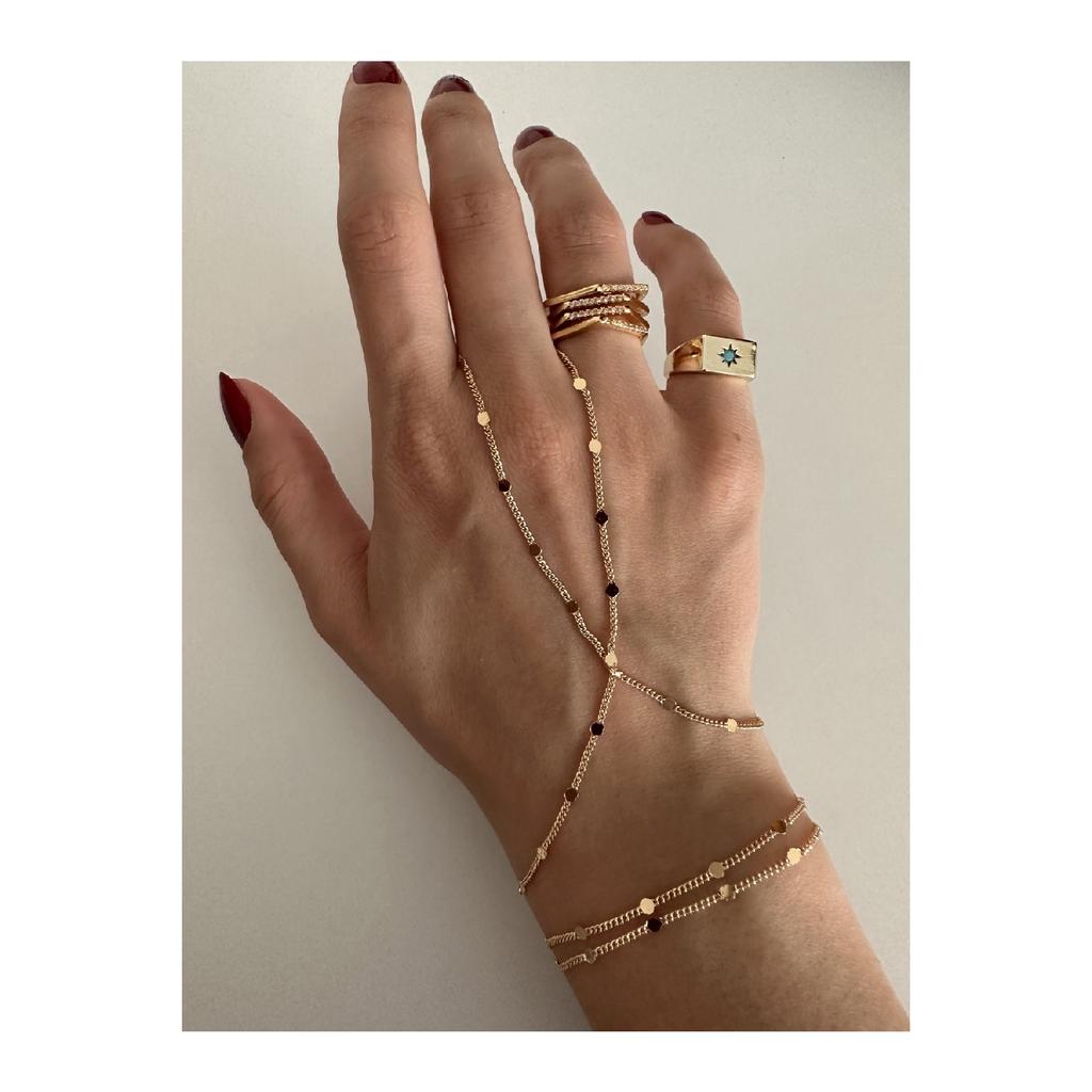 Gold Sequined Thin Chain Ahmeran