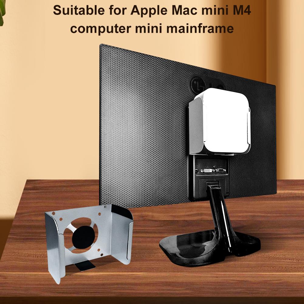 Metal Under Desk Mount for Apple Mac Mini M4 Metal Monitor Holder Wall Mount Stand Space-Saving Bracket Computer PC Accessories