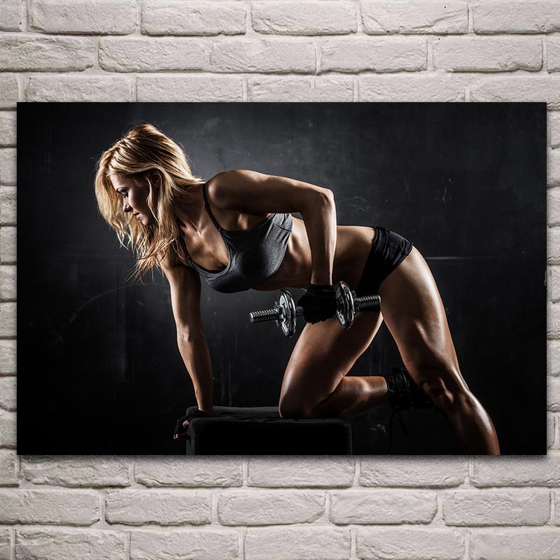 Modern Gym Fitness Canvas Painting Bodybuilding Character Wall Art Poster Sexy Men Women Muscle Wall Picture Mural Cuadros