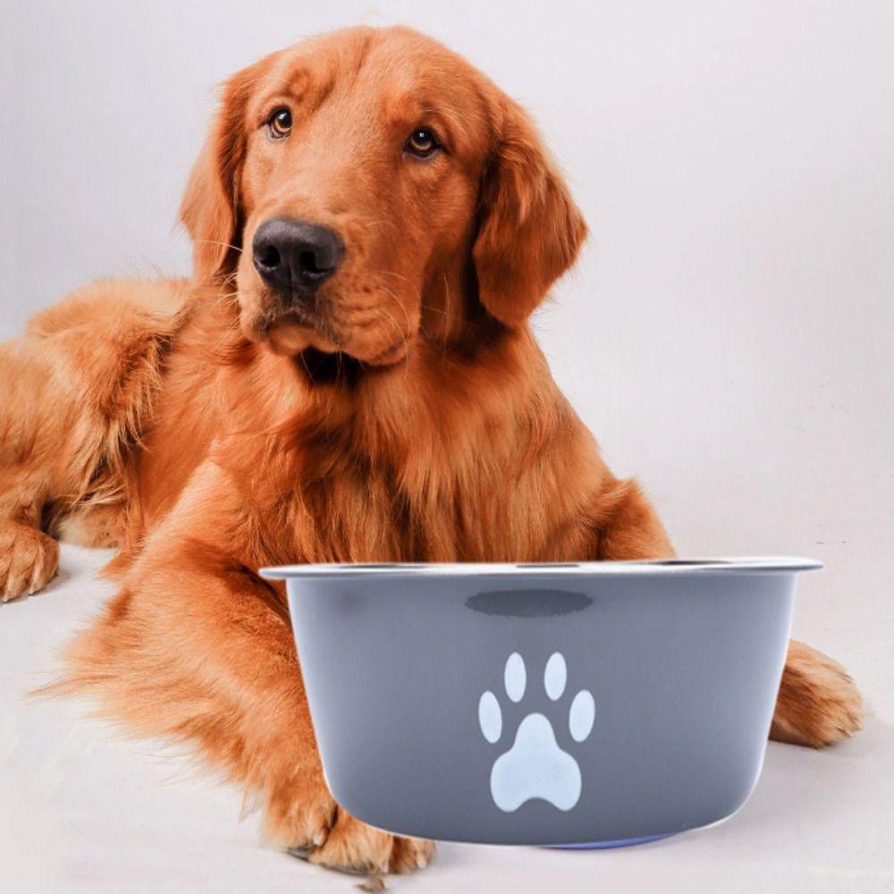 Non-slip Stainless Steel Dog Bowl Large Capacity Cat Feeding Bowl Dog Water Bowl  Home