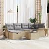 VidaXL 7-Piece Garden Sofa Set with Beige Cushions Poly Rattan 3358889