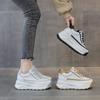 Leather Muffin Thick Sole Inner Height Increase Small White Shoes Women's New Casual Simple Single Shoes