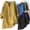 Vintage Women Button Front Tunic Shirts Loose Casual Long Sleeve Irregular Blouse Tops