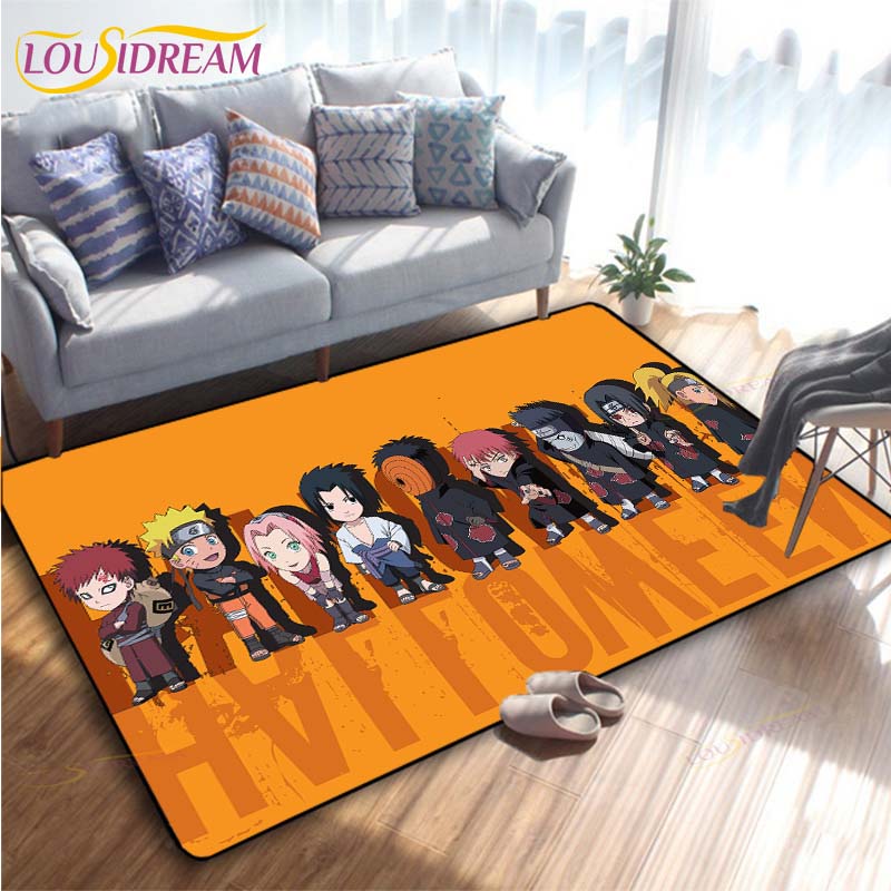 Anime Naruto 3D Printing Rug for Kitchen Doormat Bedroom Carpets for Living Room Laundry Bathroom Non-slip Floor Mat