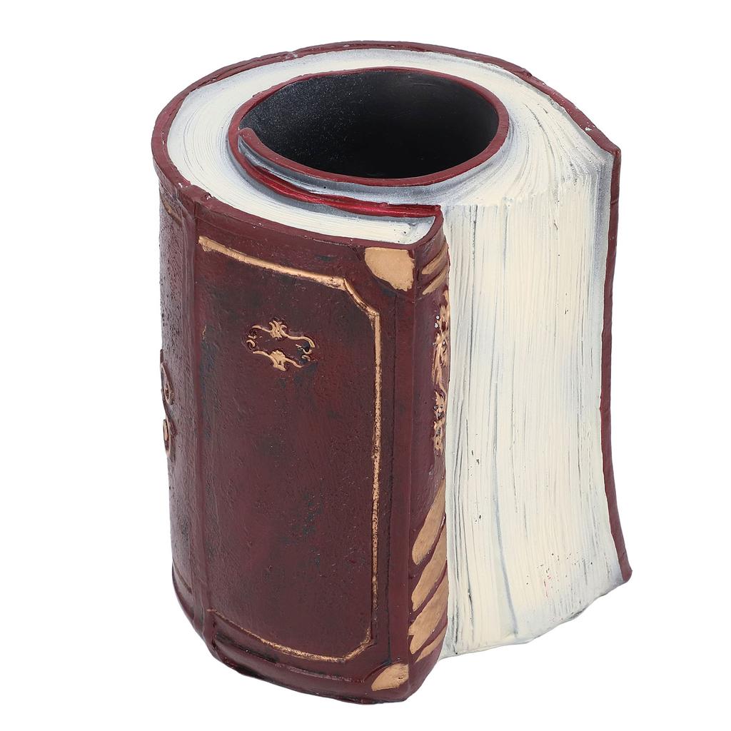 Pen Holder Pencil Desk Organizer Vintage Retro Antique Decorative Library Book Shape Home Office Supply