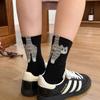 Mid Length Socks with Cute Cartoon Cat Heel Three-dimensional Fur Ball Fun Socks