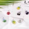 1pair Droplet Shaped Dry Flower Earrings Eternal Flower Dried Flower Babysbreath Verbena Cornflower Unique Natural Flowe