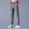 Men's Summer Ice Silk Stretch Casual Pants - Quick-Dry, Ultra-Thin, Loose Fit, Large Size, Straight Trousers