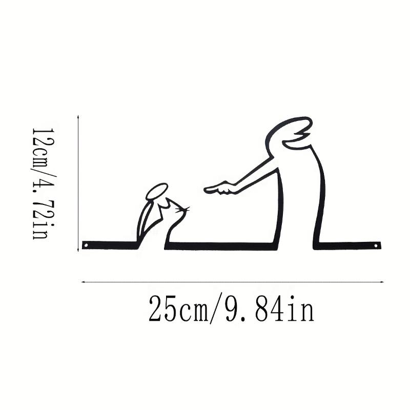 Metal Wall Decor Wrought Iron Sign Home Interior Door Frame Art Hanging Painting Room Decor Lucky Cat Home Decoration