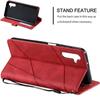 Protective Case - BOOLING - Red Synthetic Leather Flip Case - 2 Tempered Glasses - for Samsung Galaxy S25+