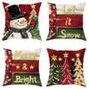 Merry Christmas Decoration Pillowcase New Year Gift Snowman Christmas Tree Pattern Home Room Decoration Sofa Cushion Cover