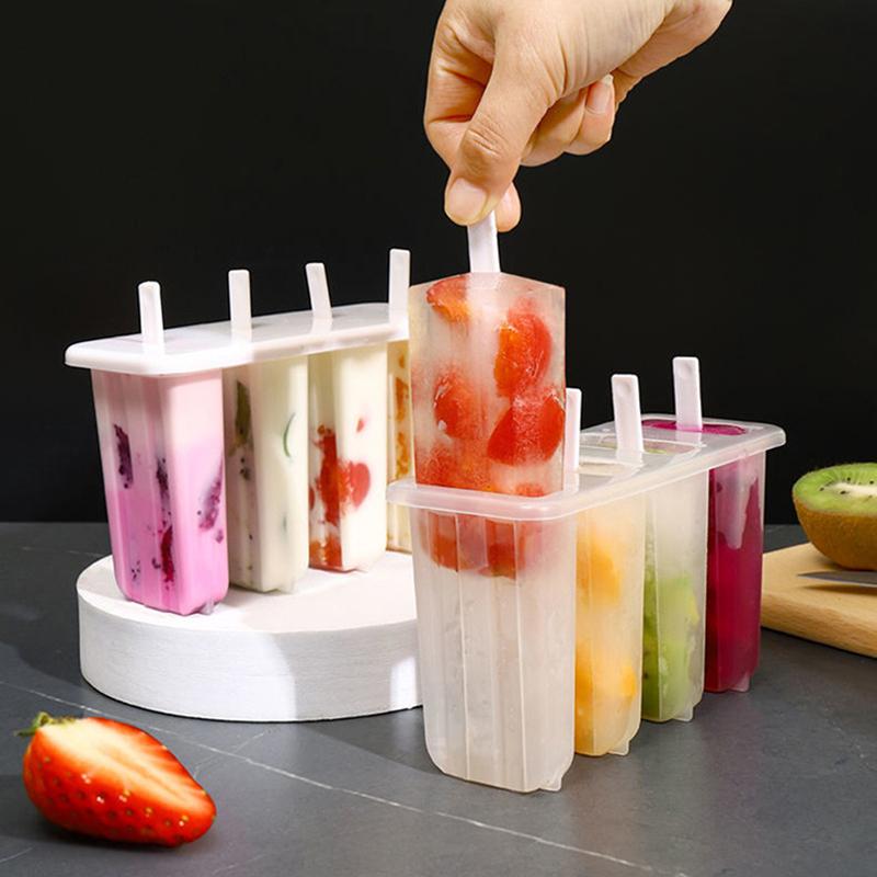 Ice Cream Mold Set Popsicle Maker Ice Tray With Sticks Lid Diy Kitchen Tool