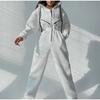 Casual Women Basic Hoodie Fleece Warm Two Piece Sets Zipper Drawstring Jacket Outerwear And Elastic Pencil Pant Suit Autumn Winter Tracksuit