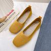 Fashion Women's Ballet Flats Knitting Casual Shoes Slip-on Cute Ballerina Casual Leather Without Heels Comfortable Low Price Shoe New In