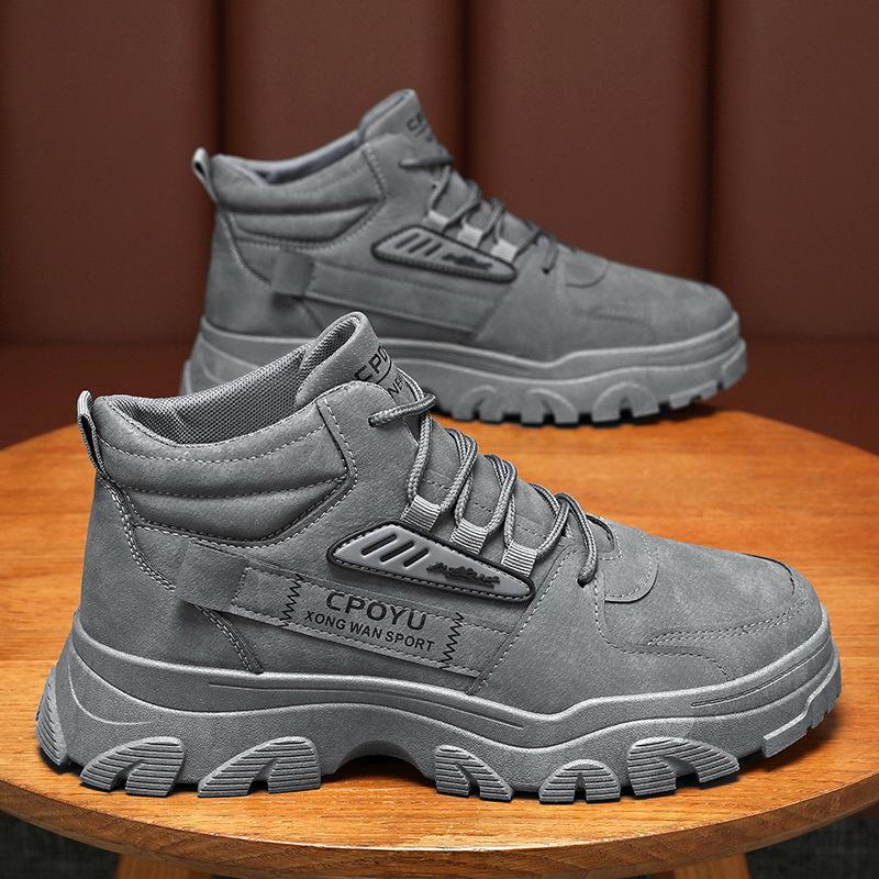 Men's Shoes Spring New Breathable High-top Work Shoes for Men's Korean Version Versatile Non-slip Wear-resistant