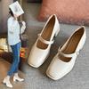 Delicate Women's Shoes 2024 Spring Mary Jane Vintage Women's Heel Leather Shoes Comfortable On the Feet
