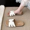 French One-word Slippers for Women's Outer Wear 2025 New Summer Seaside Beach Beautiful Flat-bottomed Out Flat-bottomed Cool Slippers