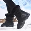 Winter Warm Snow Boots Women's Fleece Thickened Travel Cotton Boots Outdoor Hiking Boots Snow Boots
