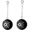 [M7213] - Silver-black 'Calypso' Steel Earrings (flora)