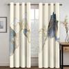 Birds Fly Over The Mountains Pattern High Blackout Curtains For Bedroom Villa Gold Marble Window Curtain For Living Room Drape