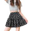 Black Floral Short Skirt Women's Summer Large Size Slightly Fat and Versatile High Waist A Word Thin Skirt