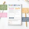 Bohemian Rainbow Teacher Notepad Gratitude Gift with To-Do Lists Contact Log & Notes Section Inspirational Planner for Educators