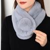 Зимний утолщенный плюшевый шарф, милый и теплый, искусственный мех кролика, трехтрубный шарф, модный и универсальный женский меховой воротник