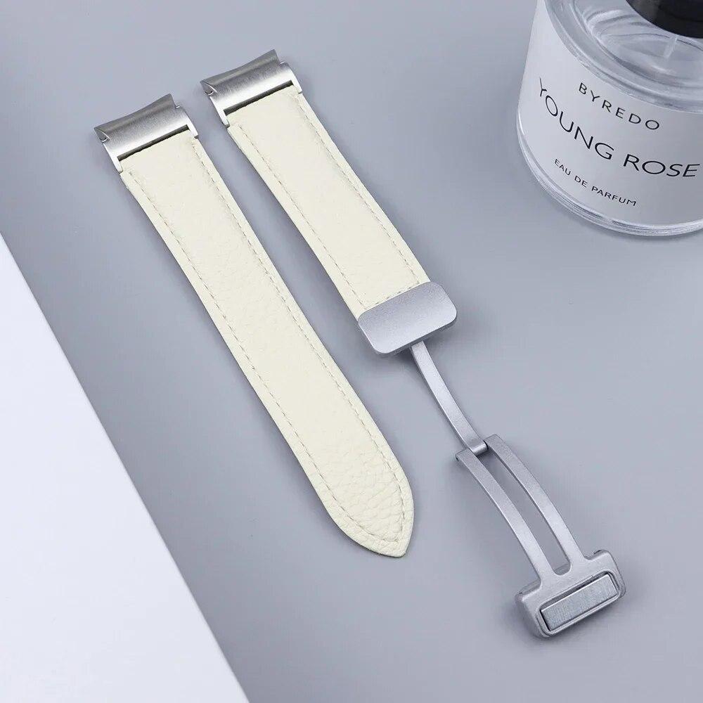 Quick Fit Leather Strap For Samsung Galaxy Watch 6Classic 43mm 47mm 6/5/4 40mm 44mm Magnetic Buckle for Watch 5pro 45mm Leather Band