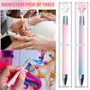 1/2Pcs Rhinestone Applicator Tool with Refill Wax Pads Rhinestone Picker Refillable Wax Pen DIY Nail Art Rhinestone Painting Wax Pen Pick-up Tools