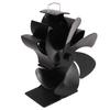 6 Blade Stove Eco Fan Black High Temperature Resistant Self Starting Energy Saving Heat Powered Fan
