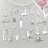Antique Silver Alloy Simulated Wrench Pendant for DIY Jewelry Accessories
