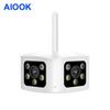 AIOOK Dual Lens HD 8MP 4K WiFi CCTV Camera 180° Wide Angle Full Color Night Vision Outdoor Security Camera Waterproof Two-Way Intercom Remote Viewing
