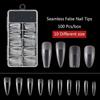 100 Pack Full Coverage Frosted Fake Nails Faux Nail Art Tips Tool