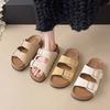 Retro Belt Buckle Sandals Women's Outer Wear 2025 Summer New Fashion High-end Sense Thick-soled Versatile Two Wear Cool Slippers