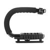 Camera Handheld Stabilizer ABS Sponge Adjustable Angle U Shaped 3 Hot Shoe Handheld Stabilizer for
