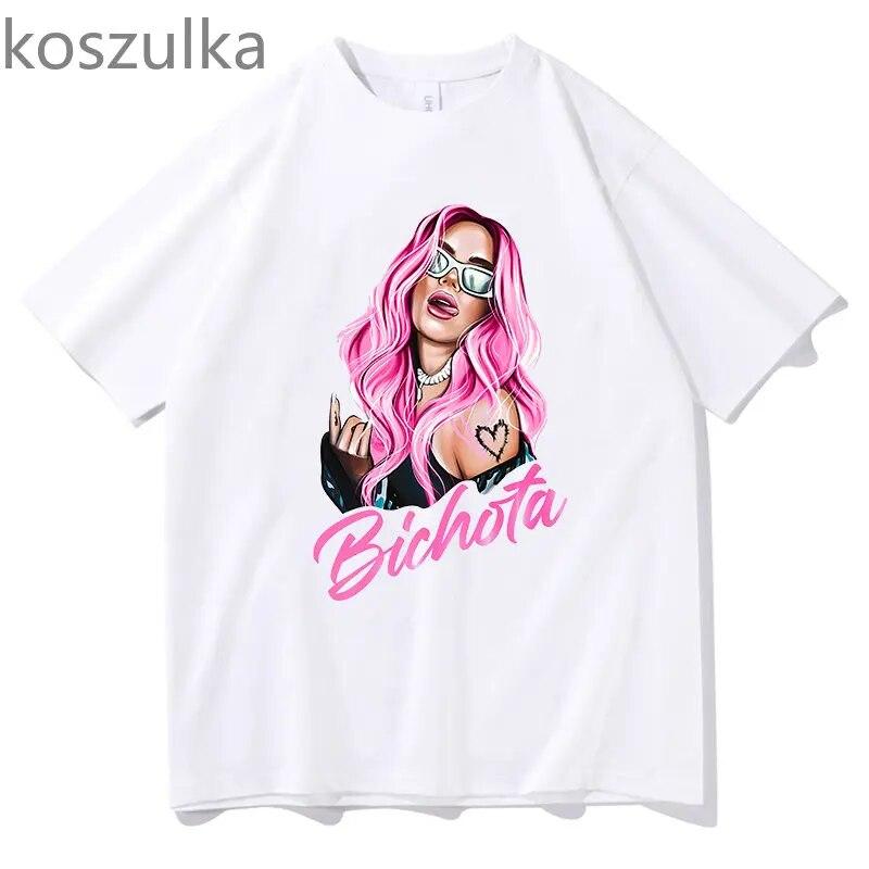 2023 Karol G Bichota T-shirts Music Singer Graphic Rapper Summer Unisex/Women Tshirt Hip Hop Funny Print T Shirts Short Sleeve Tops