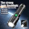 4000MAH Multi-functional Outdoor Strong Light LED Long-range Telescopic Zoom Flashlight, Plastic USB Rechargeable Flashlight