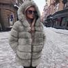 (SU)Women Fashion Luxury Faux Coat Hooded Autumn Winter Warm Overcoat