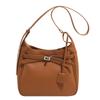 Pu Solid Color Bag Women Lock Closure Inner Zipper Pocket Daily Travel Bags